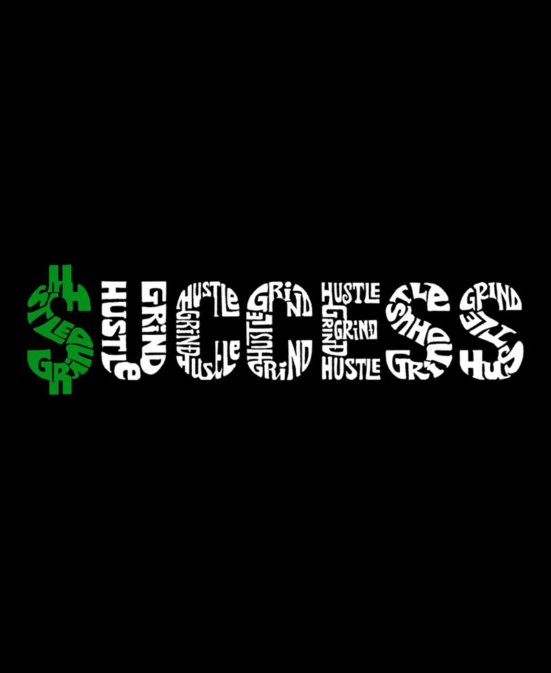 Men's Cotton/Poly Blend Word Art Success T-shirt
