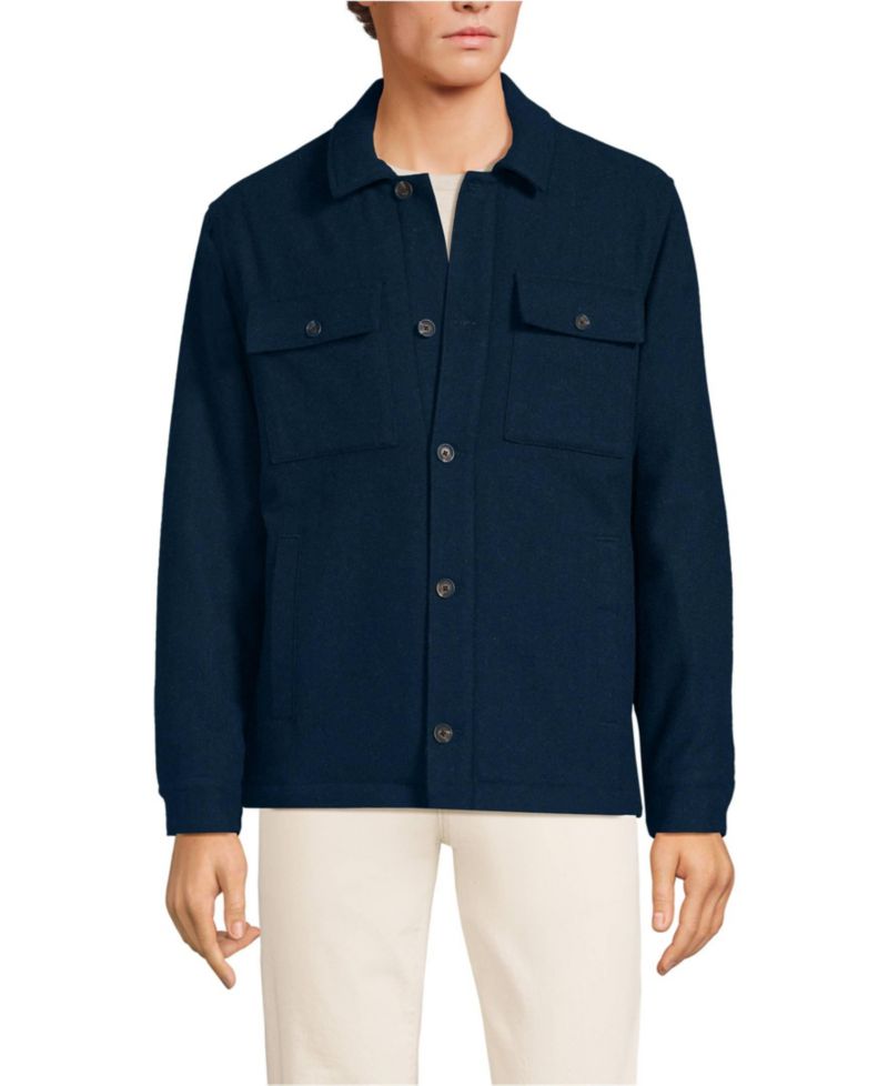 Men's Wool Blend Shirt Jacket