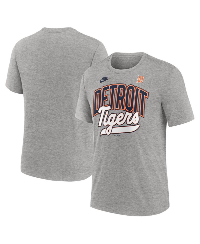 Men's Heather Gray Detroit Tigers Cooperstown Collection Retro Tri-Blend T-Shirt