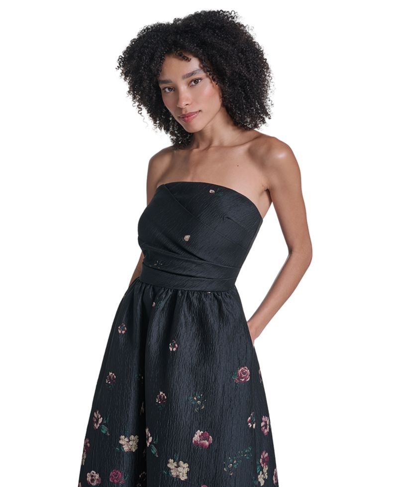 Women's Strapless Floral Gown