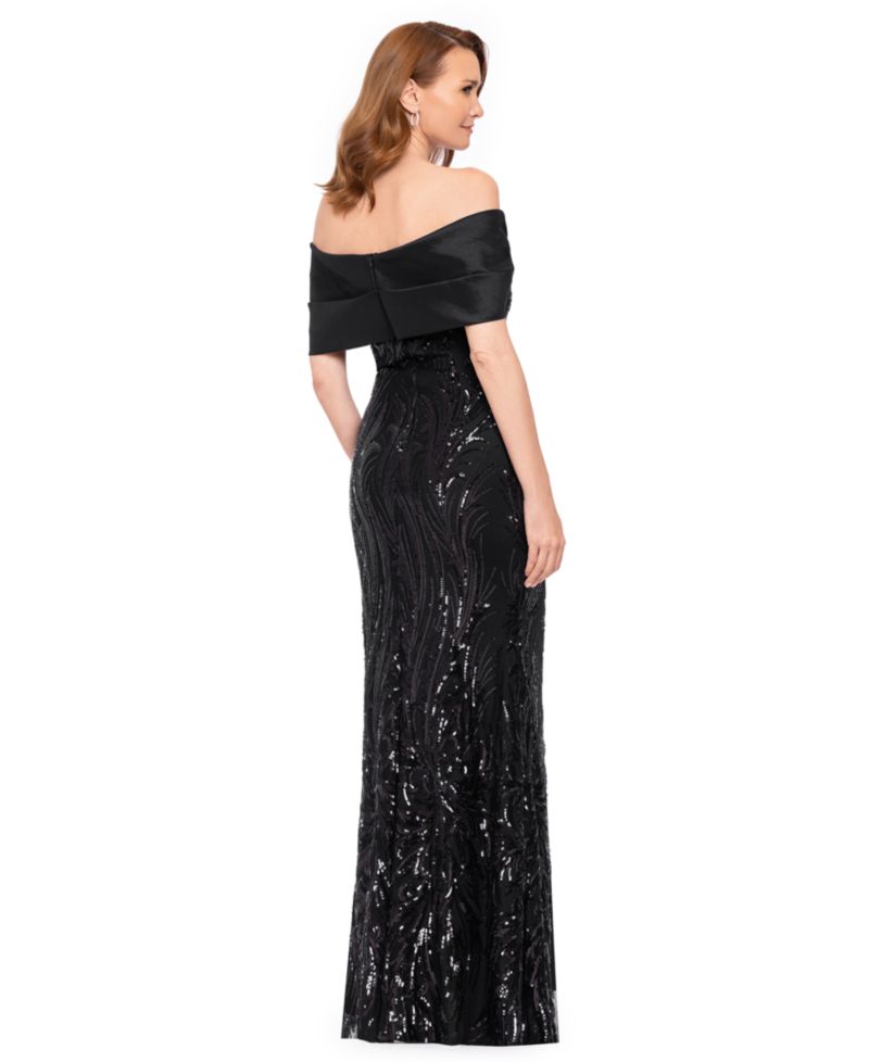 Women's Sequin Off-the-Shoulder Gown