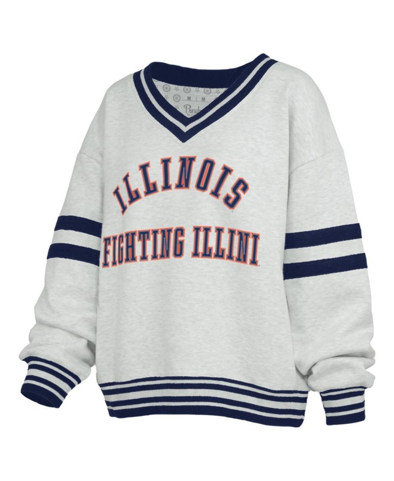 Women's Illinois Fighting Illini Oates Oversized Dropped-Shoulder V-Neck Sweatshirt