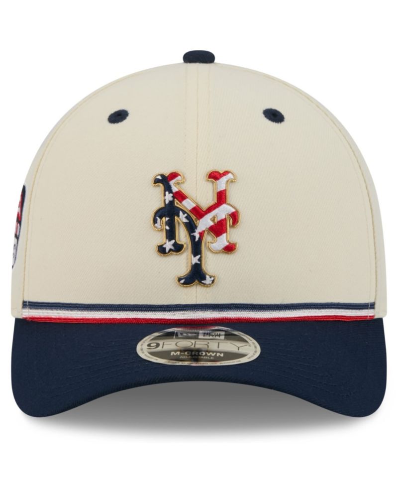 Big Boys and Girls Cream/Navy New York Mets USA 250 9FORTY M-Crown Adjustable Hat
