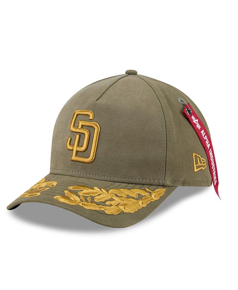 Men's Olive San Diego Padres A-Frame 9FORTY Adjustable Hat