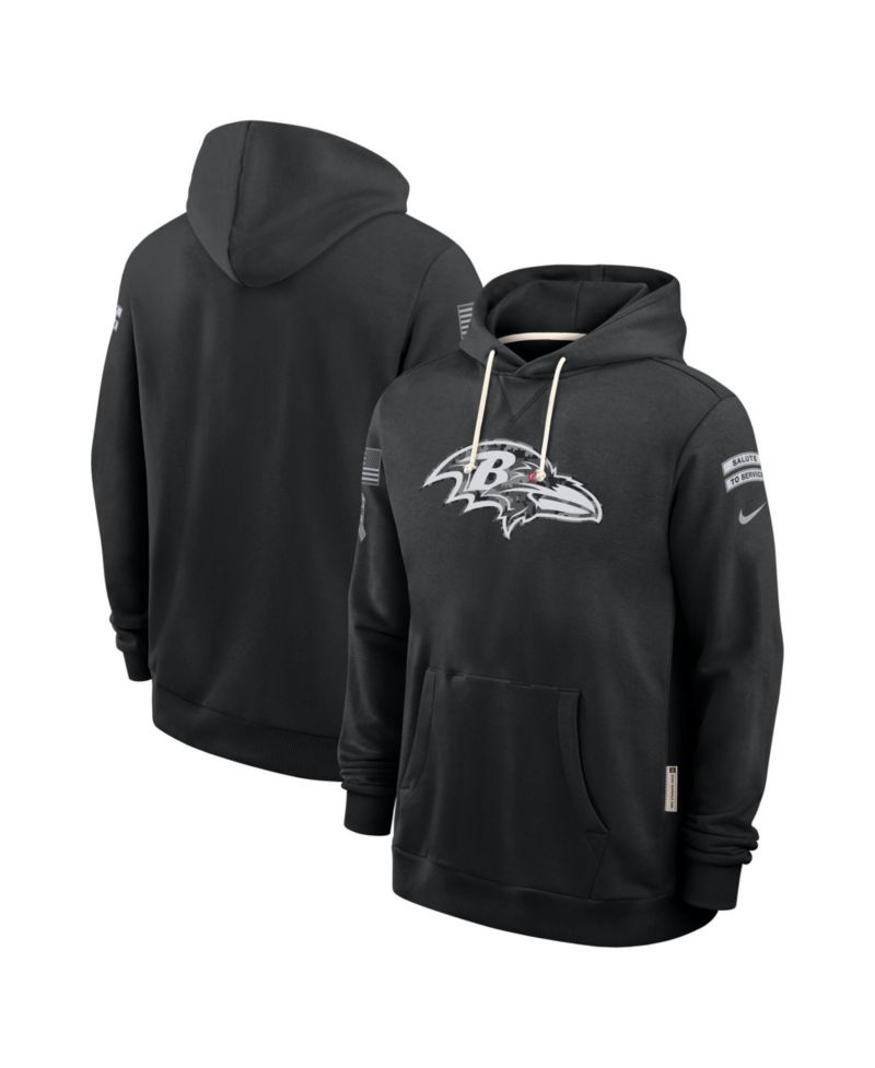 Men's Black Baltimore Ravens 2026 Salute to Service Sideline Pullover Hoodie
