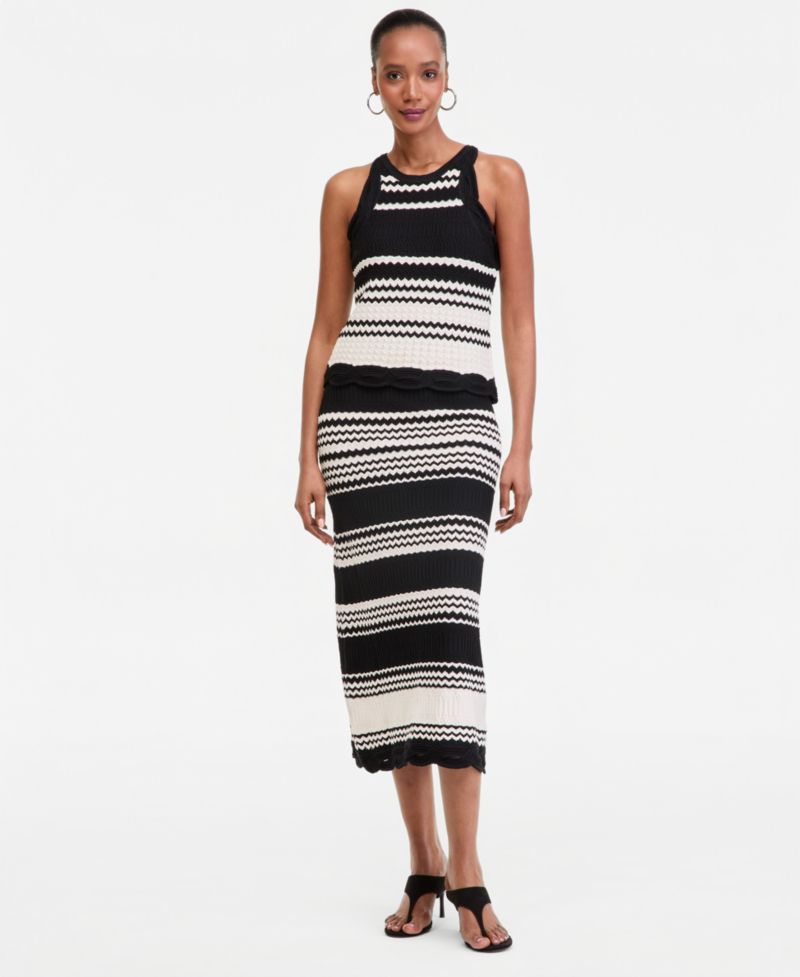 Women's Stripe Crochet Sleeveless Top