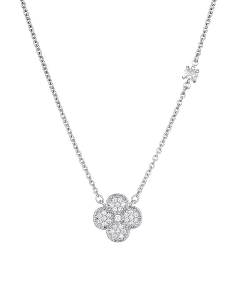 Cubic Zirconia Clover Pendant Necklace