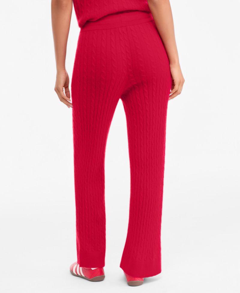 Women's Cable-Knit Wide-Leg Pants