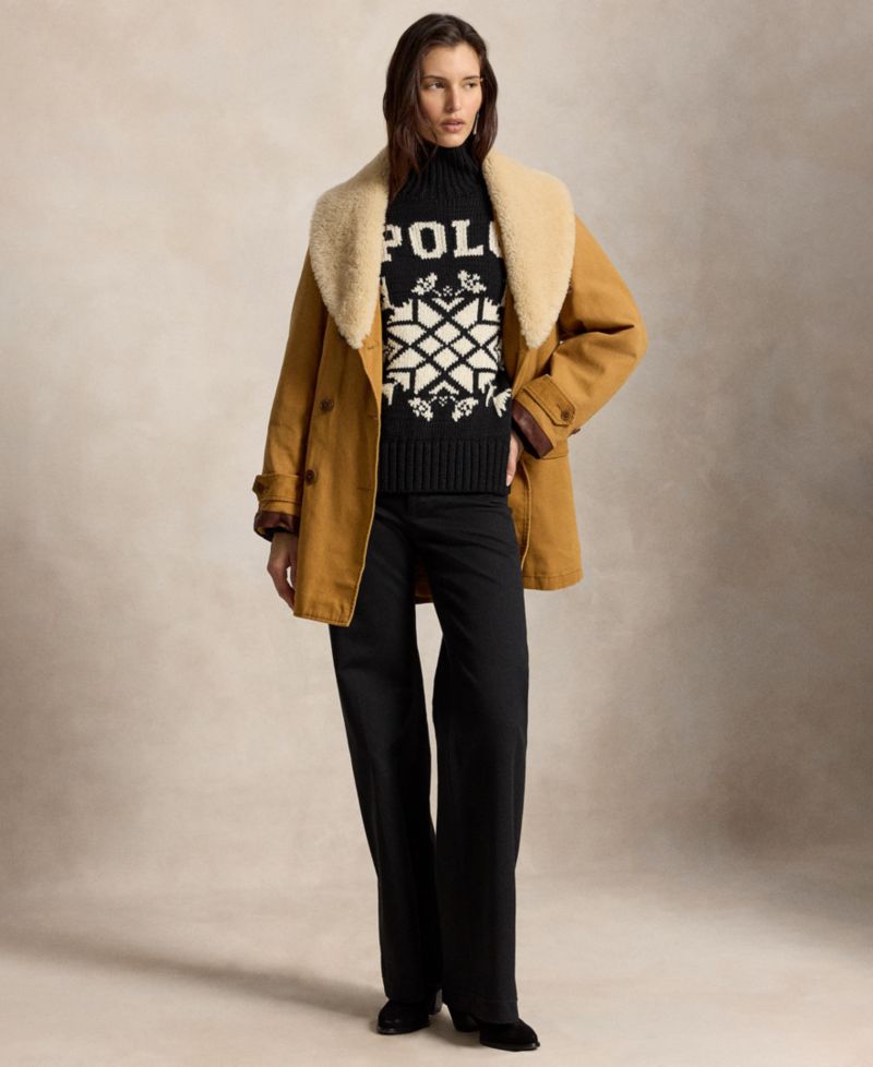 Women's Intarsia-Knit Snowflake Wool-Blend Turtleneck Sweater