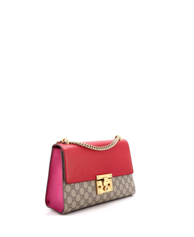 Medium Padlock Shoulder Bag GG Coated Canvas and Leather