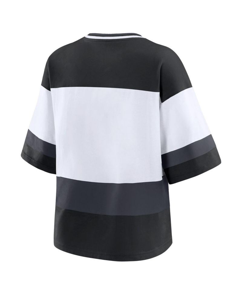 Women's Black/White Vegas Golden Knights Jersey Style T-Shirt