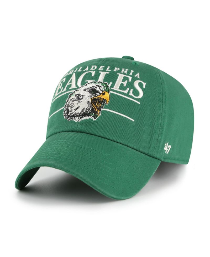 Men's Kelly Green Philadelphia Eagles Throwback Graphic Clean Up Adjustable Hat