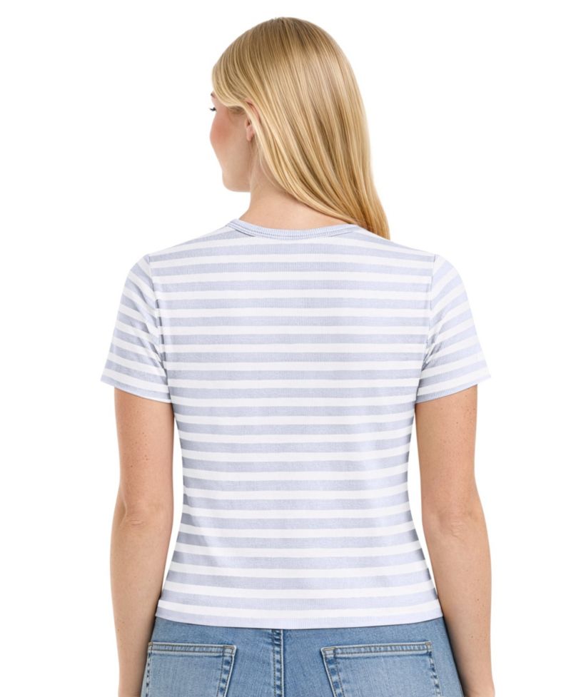 Women's Pastel Blue Detroit Lions Pastels Striped T-Shirt