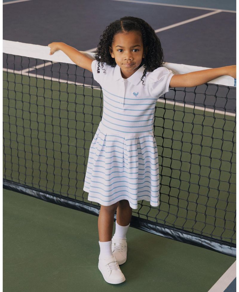 Toddler Girls Organic Puff Sleeve Pique Polo Dress