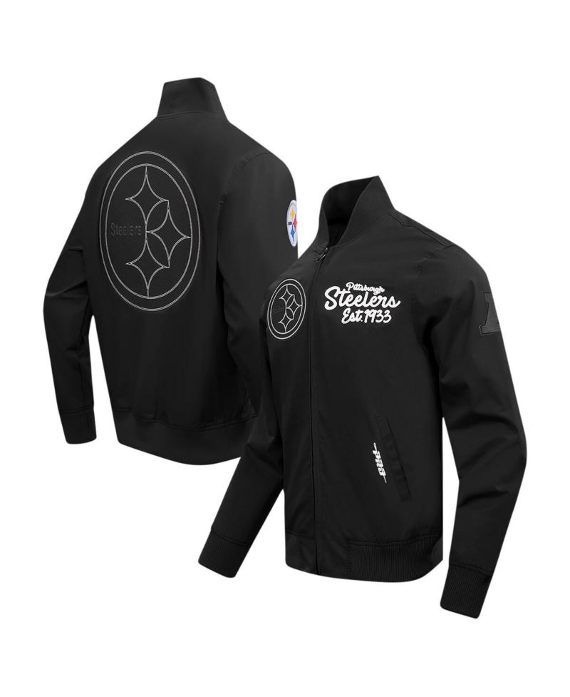 Men's Black Pittsburgh Steelers Paint The City Twill Full-Zip Jacket