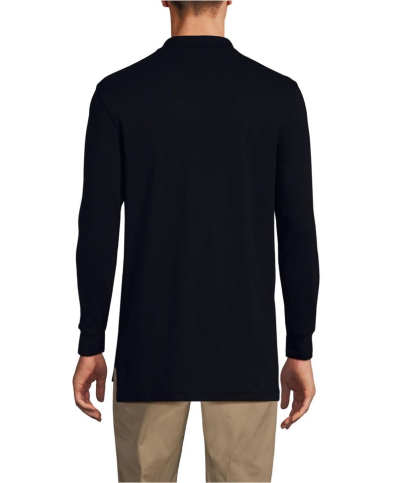 Men's School Uniform Long Sleeve Interlock Polo Shirt