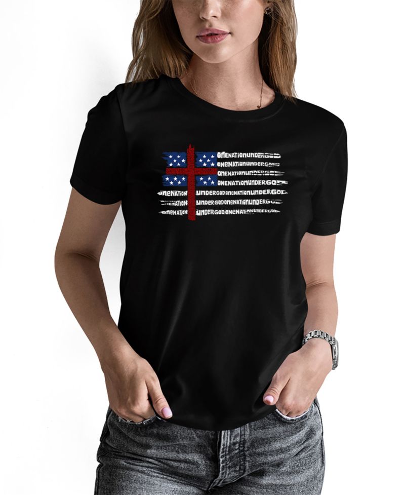 Women's One Nation Flag Word Art Pullover Top