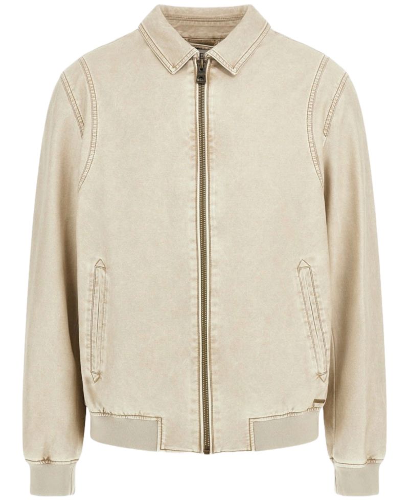 Men's Aviator Relaxed-Fit Faux-Leather Bomber Jacket