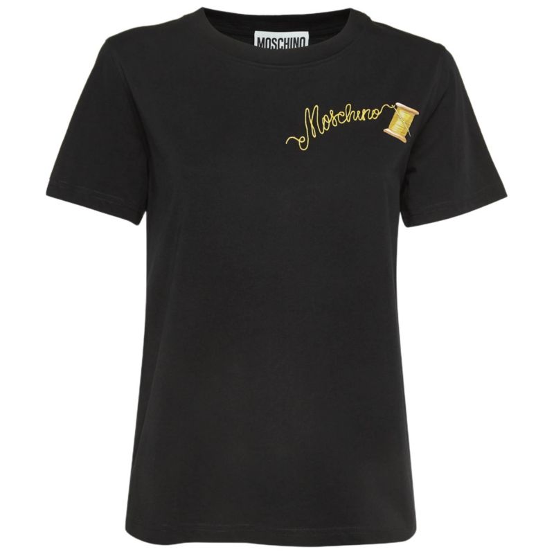 Women's Couture Logo Embroidered Cotton Half Sleeve T-Shirt