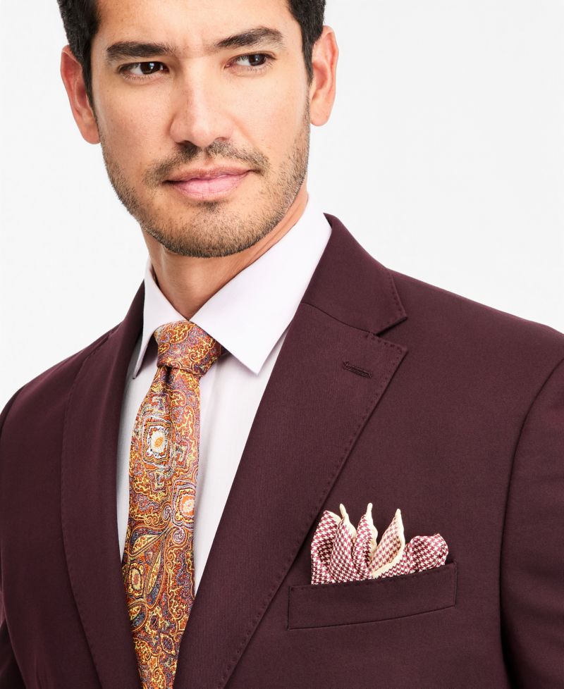 Men's Classic-Fit Burgundy Suit Separate Jacket