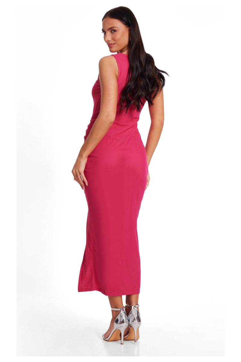 Women's Mesh Ruched Midaxi Dress