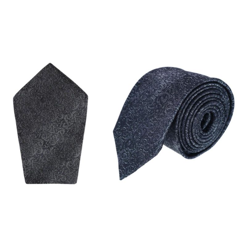 Men's Esteban Scrolling Vines Silk Necktie and Pocket Square Bundle