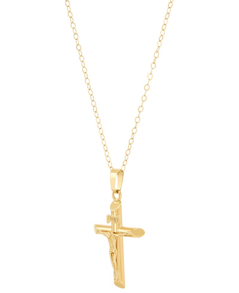 Macy's Children's Crucifix Cross Pendant Necklace in 14k Yellow Gold