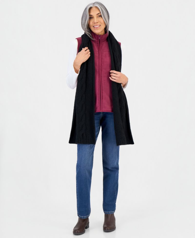 Women's Cable Boucl&eacute; Knit Muffler Scarf