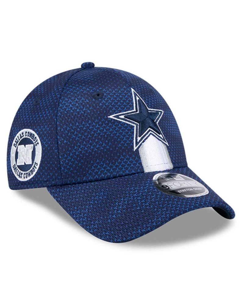 Men's Navy Dallas Cowboys 2024 Sideline 9FORTY Stretch-Snap Hat