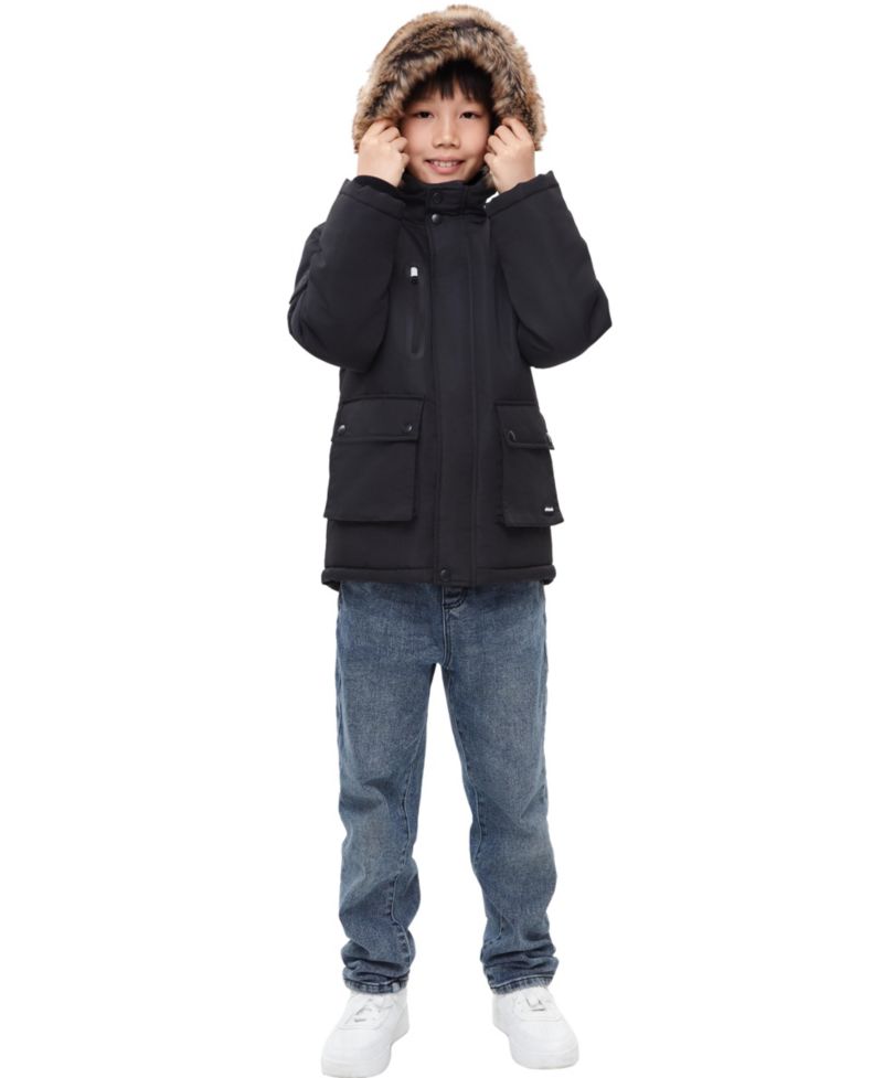 Boys Parka Jacket with Lined Hood