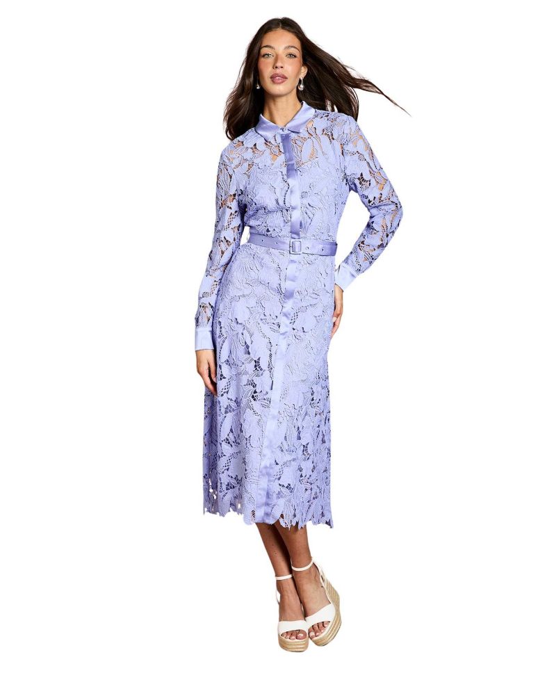 Women's Lace Shirt Long Sleeve Dress