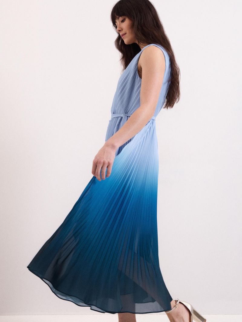 Women's Mira Pleated V-Neck Midi Dress