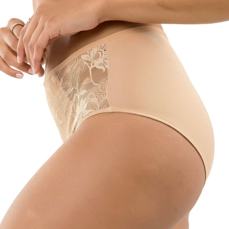 Women's Luxlacy Lace High-Waist Brief With Light Tummy Control And Extra Coverage Panties