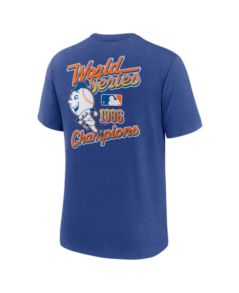 Men's Heather Royal New York Mets World Series 40th Anniversary Tri-Blend T-Shirt