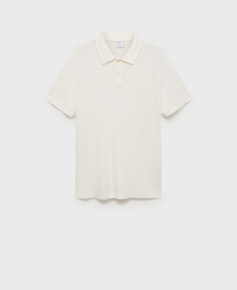Men's Linen-Blend Slim Fit Polo Shirt