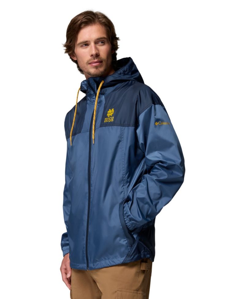 Men's Navy Notre Dame Fighting Irish Flash Challenger II Full-Zip Hooded Windbreaker