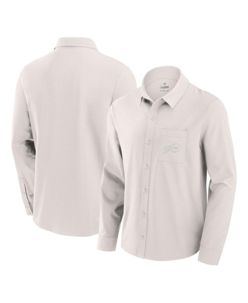 Men's Cream Buffalo Bills Front Office Long Sleeve Button-Up Shirt