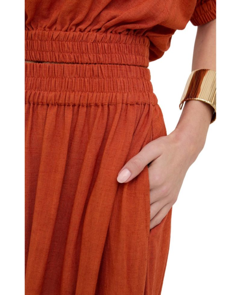 Women's Sesame Elasticated Waist Maxi Skirt
