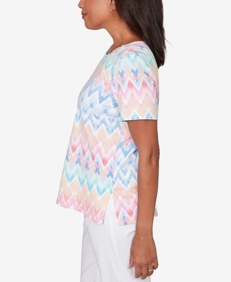 Petite Chevron Beaded Neck Top
