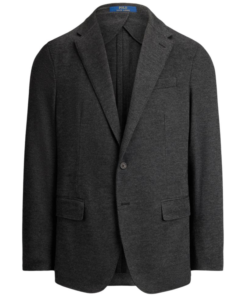 Men's Polo Soft Modern-Fit Knit Broken-Twill Suit Jacket