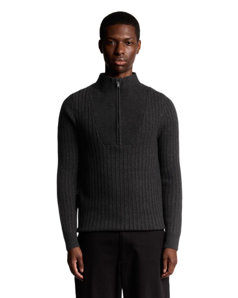 Men's Ribbed Half Zip Sweater