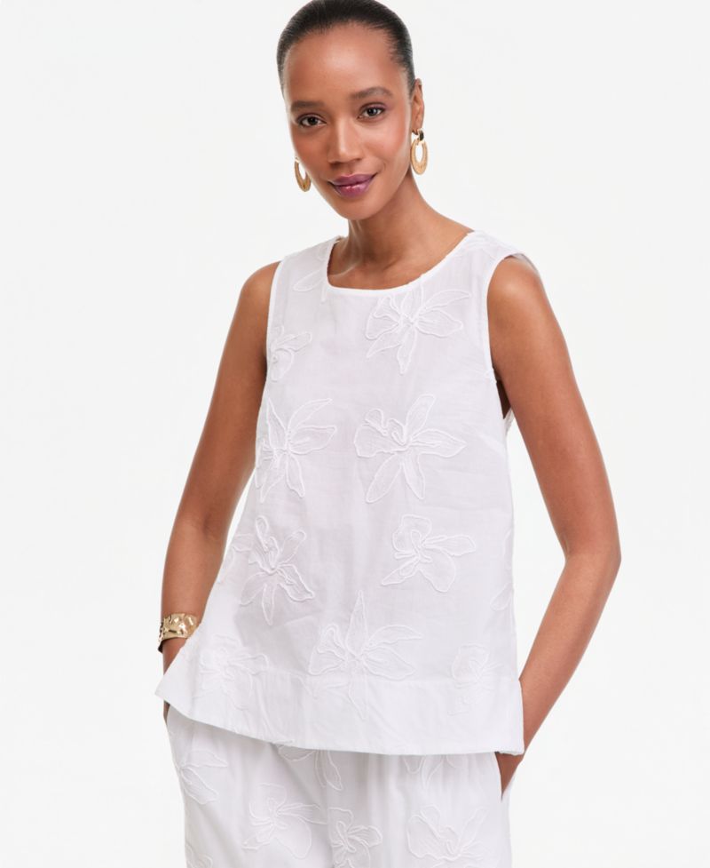 Women's Embroidered Sleeveless Top