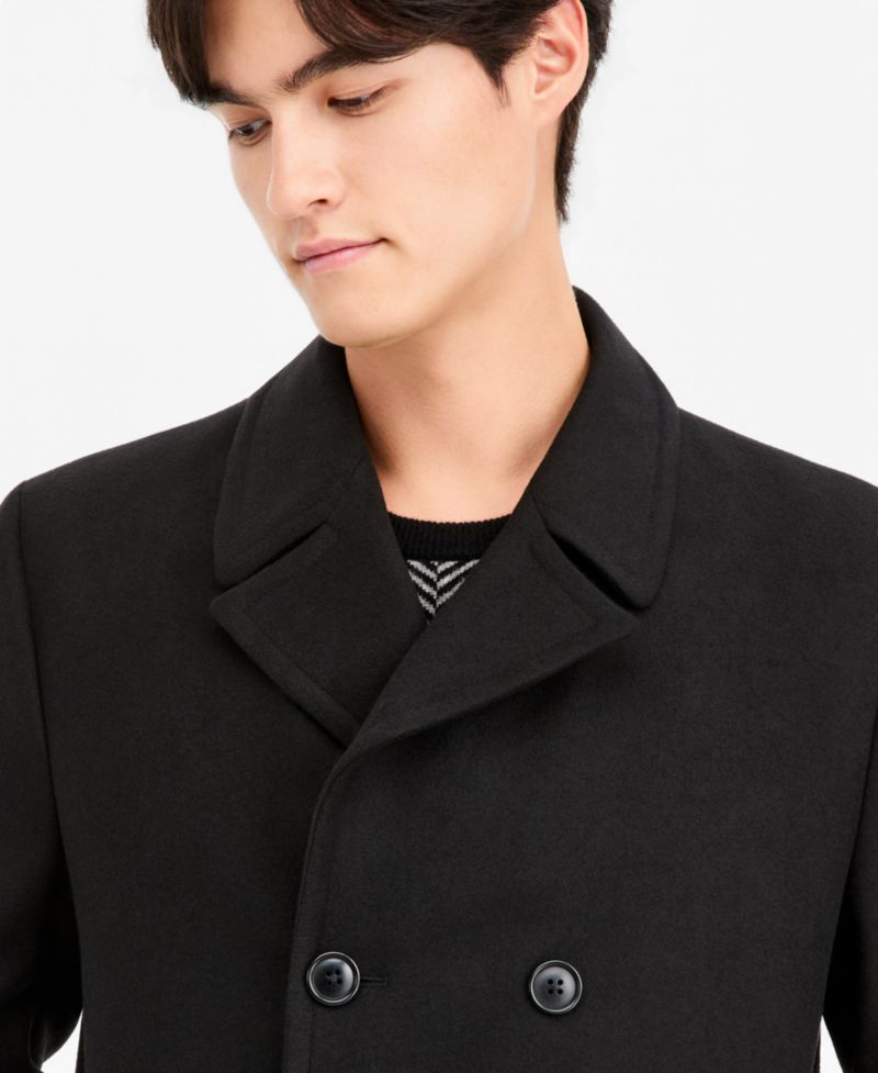 Men's Classic-Fit Double Breasted Wool Overcoat