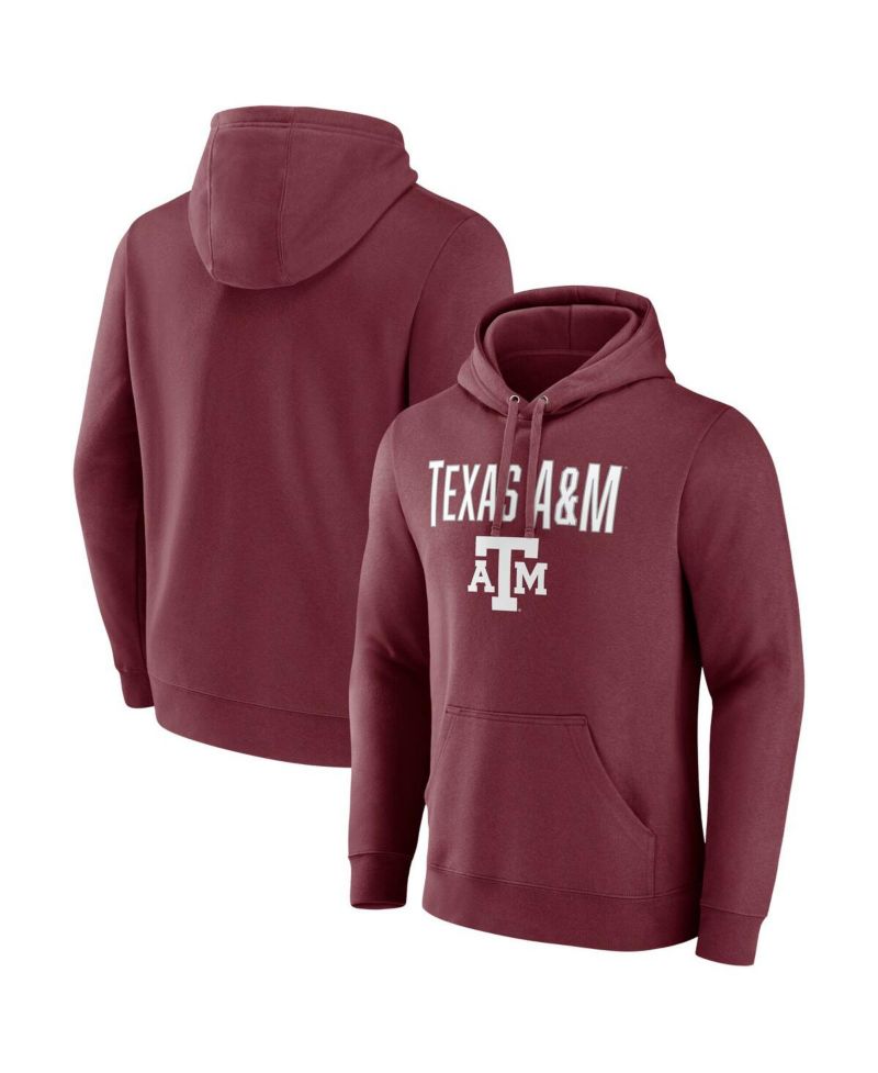 Men's Maroon Texas A&M Aggies Team Lockup Pullover Hoodie