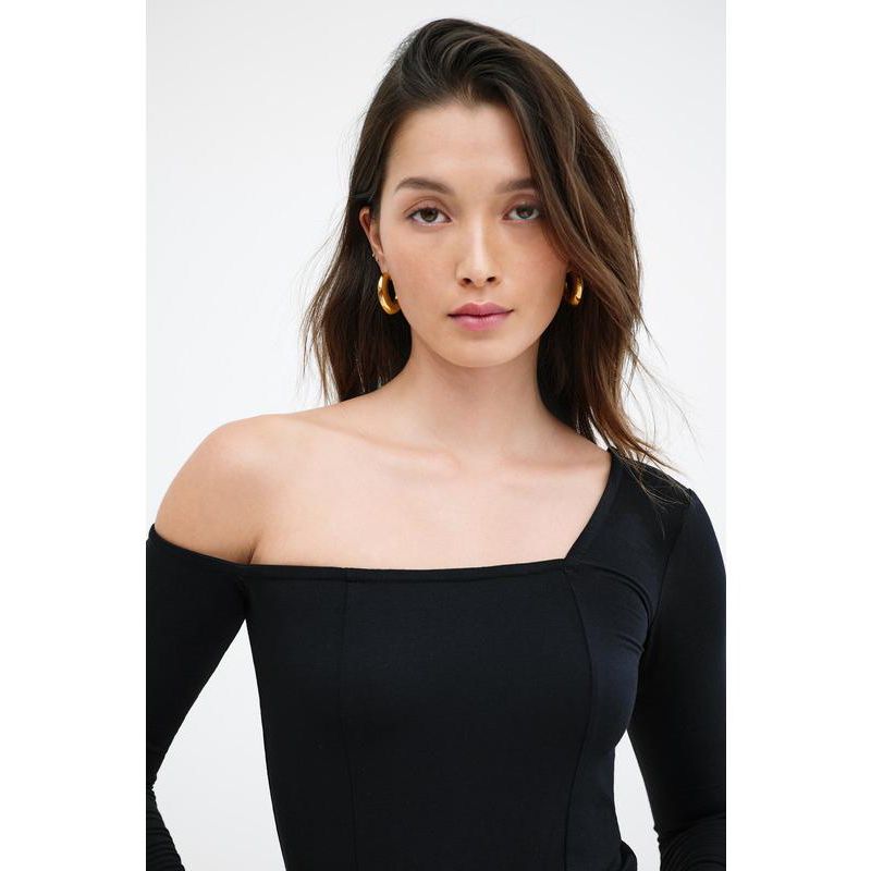 Women's Elsa Off-Shoulder Asymmetric Square-Neck Fitted Jersey Top