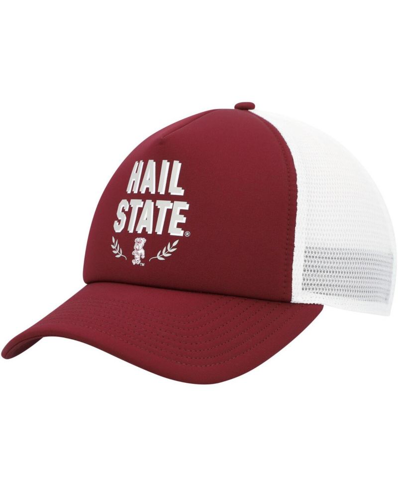 Men's Maroon Mississippi State Bulldogs Phrase Foam Front Trucker Adjustable Hat