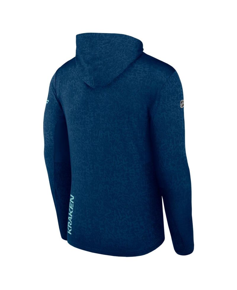 Men's Deep Sea Blue Seattle Kraken Authentic Pro Lightweight Pullover Hoodie