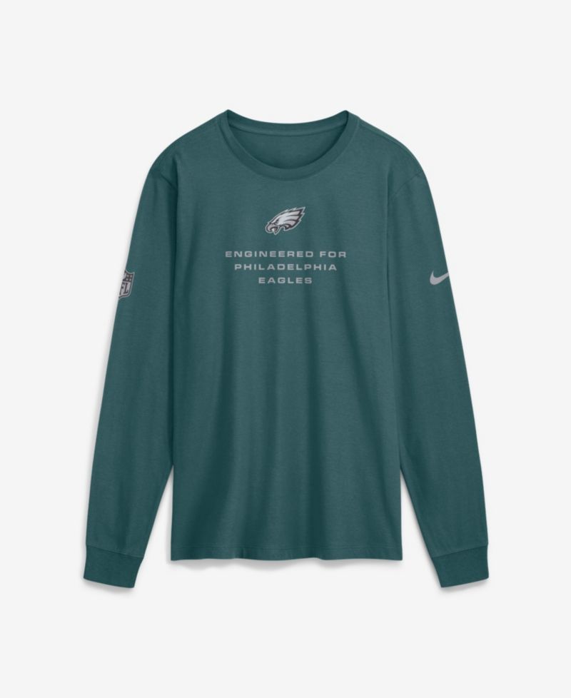 Men's Midnight Green Philadelphia Eagles Sideline Bold Arch Star Dri-FIT Long Sleeve T-Shirt
