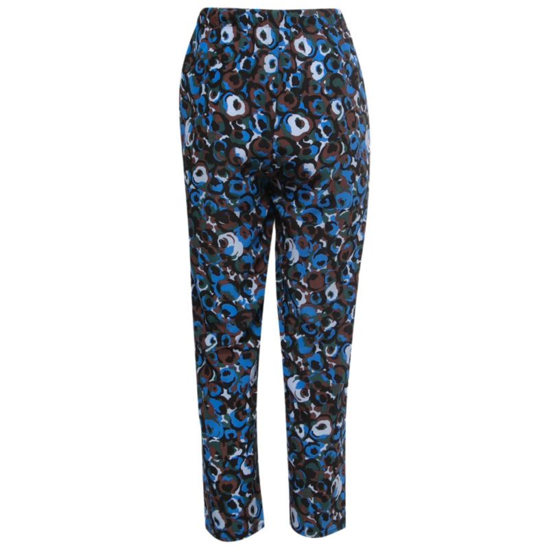 Women's Multicolor Abstract Print Silk Drawstring Trousers