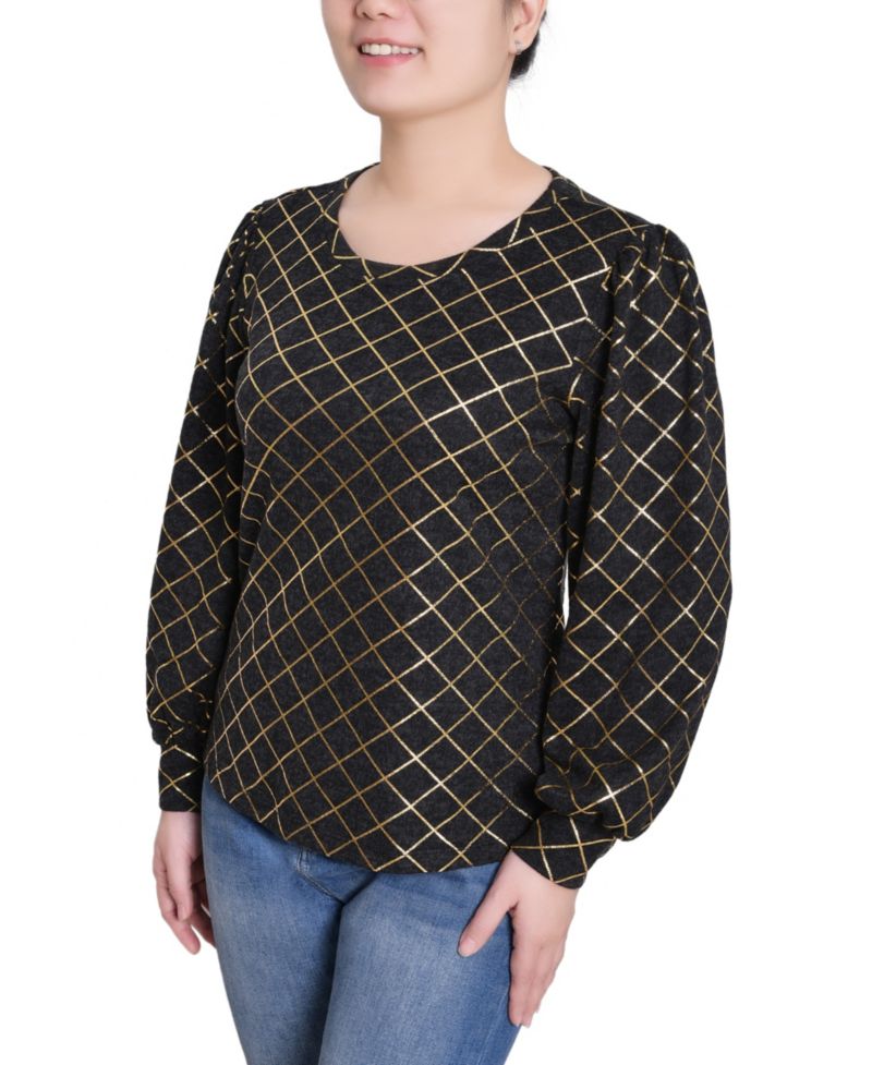 Petite Bishop Sleeve Pullover Top